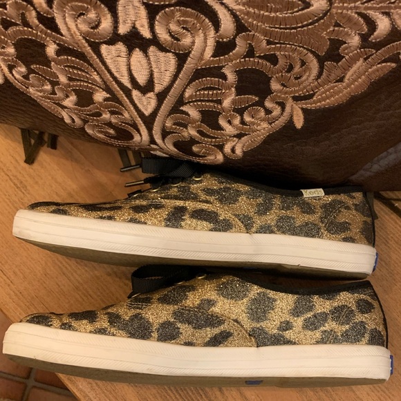 EUC Keds x Kate Spade New York Champion Glitter Leopard Sneaker Size 6.5 - Picture 8 of 10